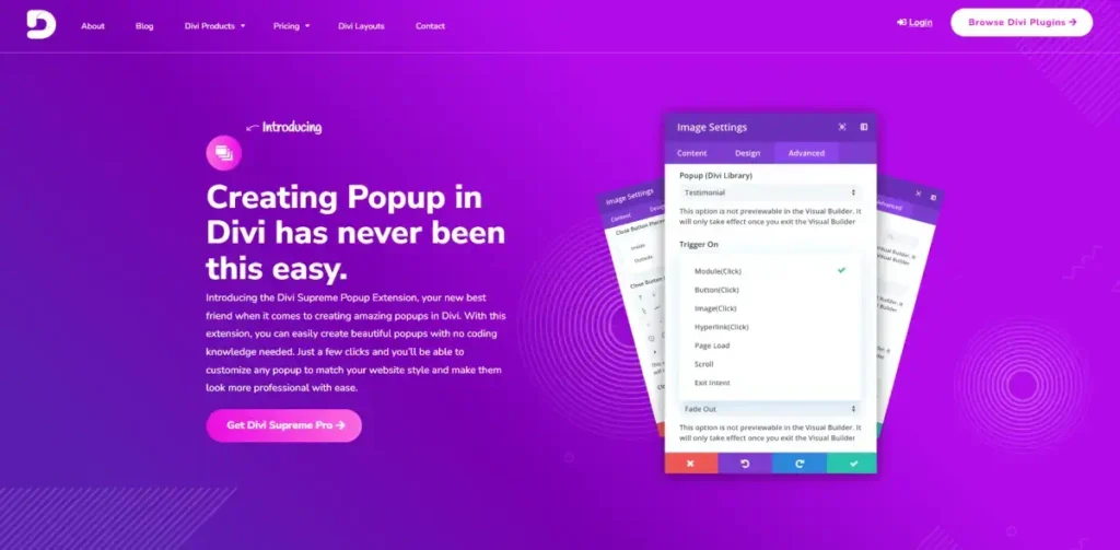 Divi Supreme Popup
